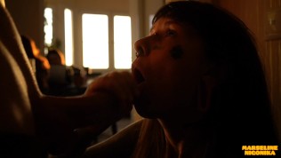 Marseline _ Sunny blowjob in the kitchen secret from girlfriends _ NIGONIKA TOP PORN 2023