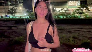 I found this busty Colombian whore and I left her vagina full of milk