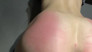 A slut with a perfect booty was spanked and fucked hard