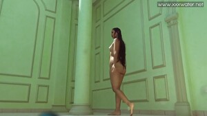 Cute Swimming nudist action by sexy Latina babe Andreina