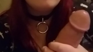 Gamer slut loses bet; has to give head