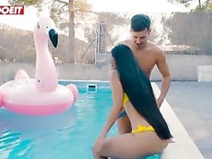 LETSDOEIT – Petite Latina Spreads Her Legs For Outdoor Fucking
