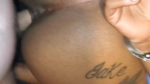 Squirting Handcuffed Ebony Slut Gets Fucked By Big White Cock
