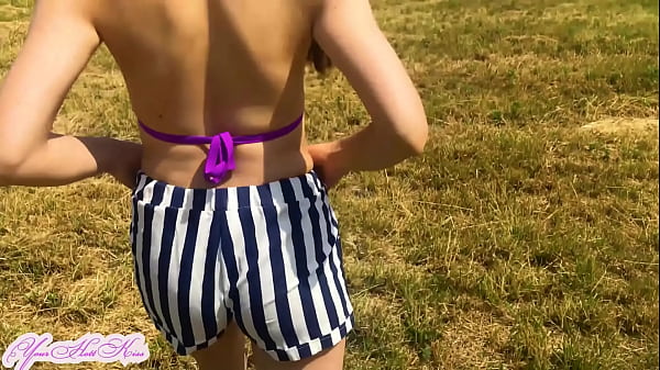 Blowjob to a guy outdoors with cum in mouth.