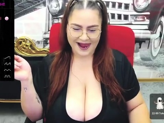 Redhead BBW with Big Boobs Blowjob Tittyjob Facial
