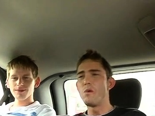 Sissy homo chap gets treated greatly hard in a car sex act