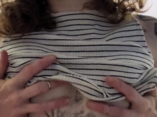 Amateur brunette Michelle with small tit