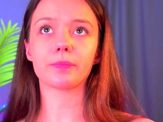 Pink labia close up of naive brunette