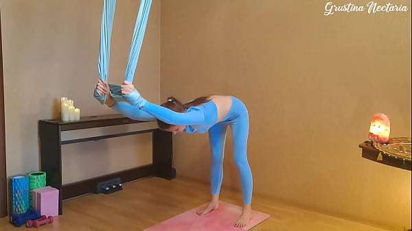 Fucked yoga instructor in a hammok