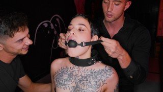 Gorgeous submissive Latina Saba Lapiedra thoroughly enjoys a BDSM-filled threesome